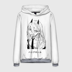 Толстовка-худи мужская Пауэр с язычком - Человек бензопила, цвет: 3D-меланж