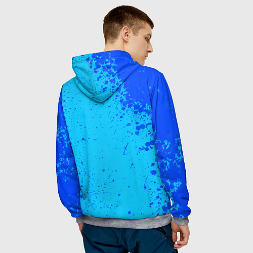Мужская толстовка Радужные друзья: Синий глитч / 3D-Меланж – фото 4