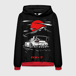 Толстовка-худи мужская Мазда RX - 7 JDM Style, цвет: 3D-красный