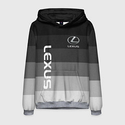 Толстовка-худи мужская Lexus серый градиент, цвет: 3D-меланж