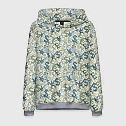 Толстовка-худи мужская Значки валют, цвет: 3D-меланж