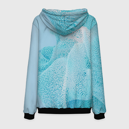 Мужская толстовка Волнообразное голубое множество шаров / 3D-Черный – фото 2