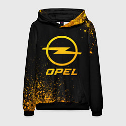 Толстовка-худи мужская Opel - gold gradient, цвет: 3D-черный