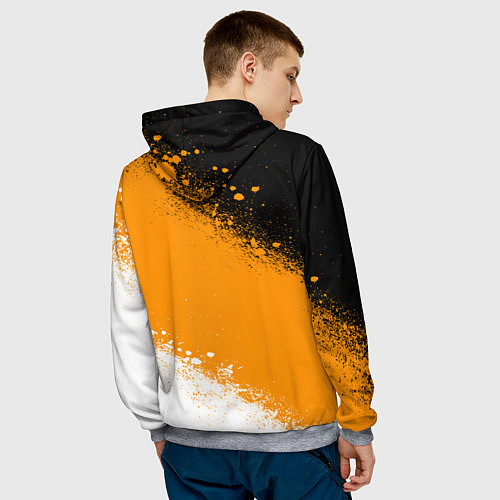 Мужская толстовка Имперский флаг - триколор / 3D-Меланж – фото 4