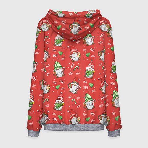 Мужская толстовка Новогодний гном с пряником / 3D-Меланж – фото 2