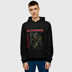 Толстовка-худи мужская Iron Maiden Senjutsu samurai, цвет: 3D-черный — фото 2