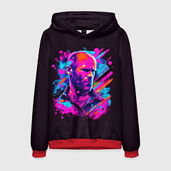 Толстовка-худи мужская Jason Statham - pop art, цвет: 3D-красный