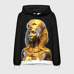 Толстовка-худи мужская Нейросеть - золотая египетская богиня, цвет: 3D-белый