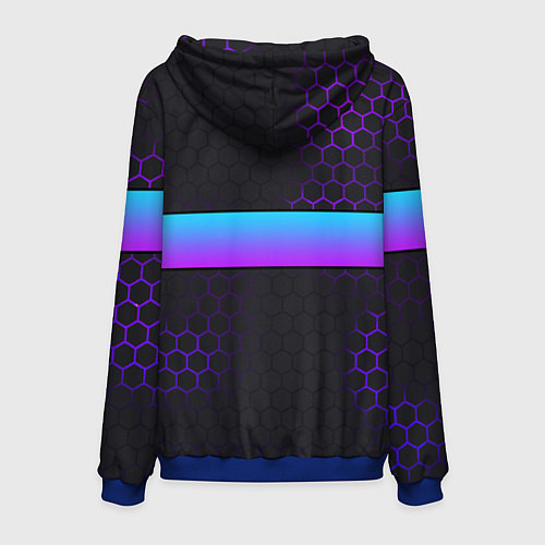 Мужская толстовка Серега всегда прав - неоновые соты / 3D-Синий – фото 2
