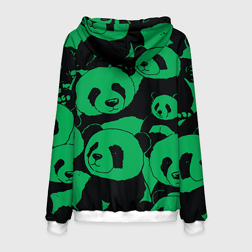 Мужская толстовка Panda green pattern / 3D-Белый – фото 2