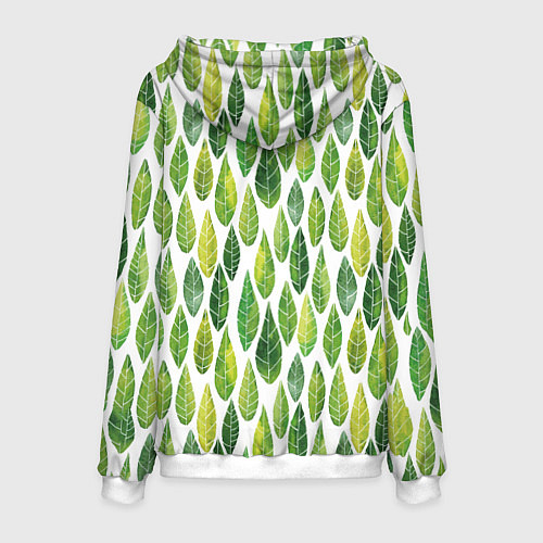 Мужская толстовка Акварельные листья / 3D-Белый – фото 2