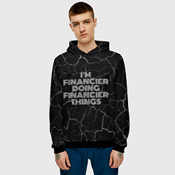 Толстовка-худи мужская Im financier doing financier things: на темном, цвет: 3D-черный — фото 2
