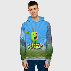 Толстовка-худи мужская My Singin Monsters - Зерномех, цвет: 3D-меланж — фото 2