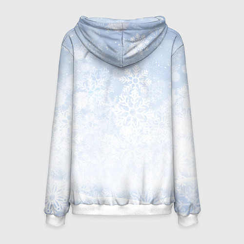 Мужская толстовка С Новым годом - котик / 3D-Белый – фото 2