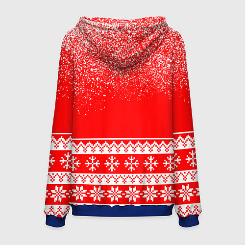 Мужская толстовка С новым годом - котик и ёлка / 3D-Синий – фото 2