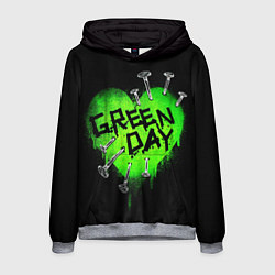 Толстовка-худи мужская Green day heart nails, цвет: 3D-меланж