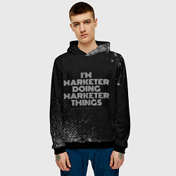 Толстовка-худи мужская Im marketer doing marketer things: на темном, цвет: 3D-черный — фото 2
