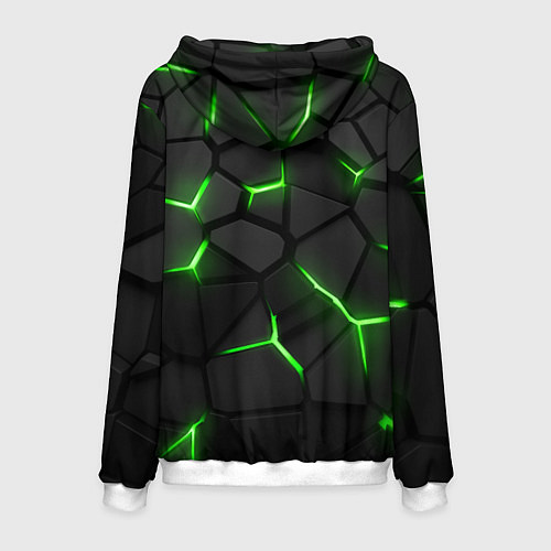 Мужская толстовка Green neon steel / 3D-Белый – фото 2