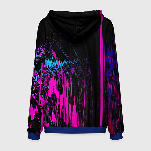 Мужская толстовка Фиолетовые линии и нейроны / 3D-Синий – фото 2