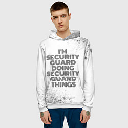 Толстовка-худи мужская Im doing security guard things: на светлом, цвет: 3D-белый — фото 2