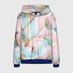 Толстовка-худи мужская Маршмелллоу паттерн, цвет: 3D-синий