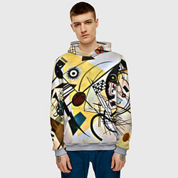 Толстовка-худи мужская Поперечная линия - Василий Кандинский, цвет: 3D-меланж — фото 2