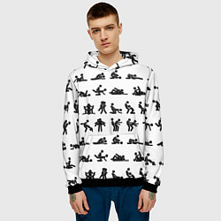 Толстовка-худи мужская Позы секса из камасутры, цвет: 3D-черный — фото 2