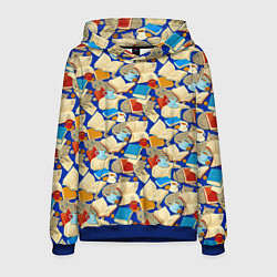 Толстовка-худи мужская Книги и котики, цвет: 3D-синий