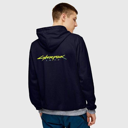 Мужская толстовка Любовь в стиле Киберпанк, арт / 3D-Меланж – фото 4