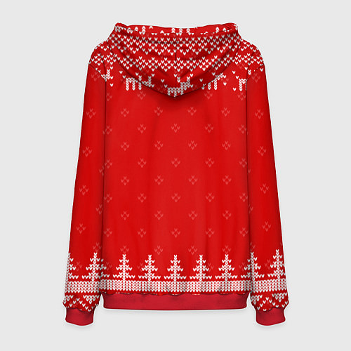 Мужская толстовка Новогодний диджей: свитер с оленями / 3D-Красный – фото 2