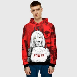 Толстовка-худи мужская Chainsaw Man: Power, цвет: 3D-черный — фото 2