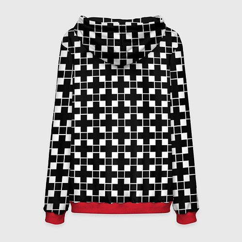 Мужская толстовка Черно-белая геометрия / 3D-Красный – фото 2