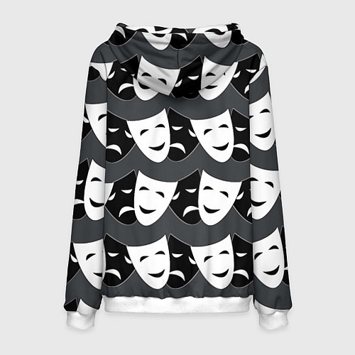 Мужская толстовка Две маски / 3D-Белый – фото 2