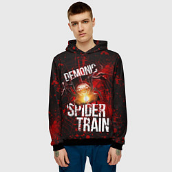 Толстовка-худи мужская Demonic spider-train, цвет: 3D-черный — фото 2