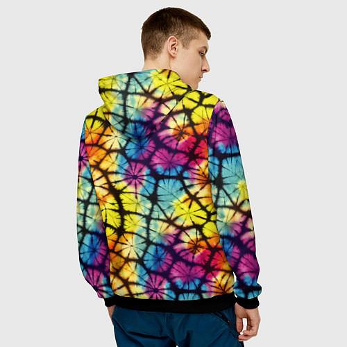 Мужская толстовка Радужный тай-дай / 3D-Черный – фото 4