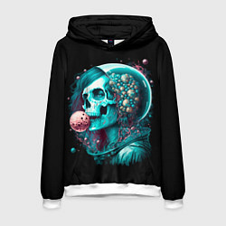 Толстовка-худи мужская Скелет девушки из космоса, цвет: 3D-белый