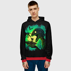 Толстовка-худи мужская Мрачный обед, цвет: 3D-красный — фото 2