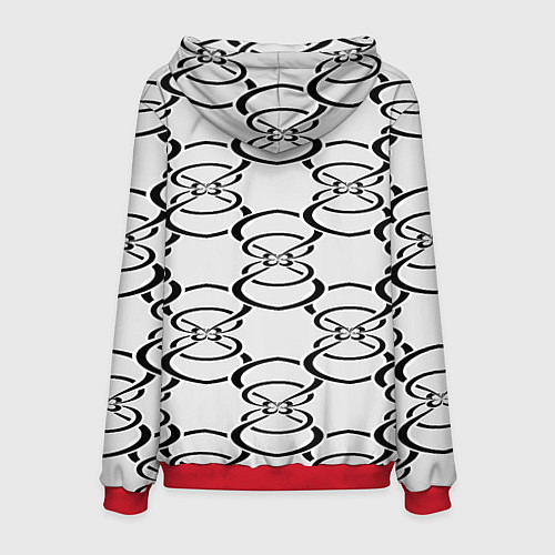 Мужская толстовка Восьмерка паттерн / 3D-Красный – фото 2