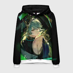 Толстовка-худи мужская Genshin impact - Аль-хайтам, цвет: 3D-белый