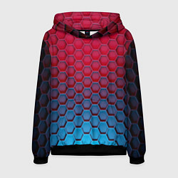 Толстовка-худи мужская Битва градиентов брони, цвет: 3D-черный