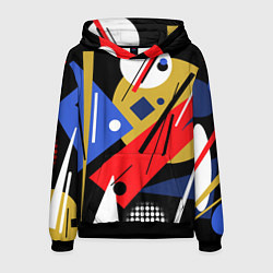 Толстовка-худи мужская Абстракция в стиле супрематизм, цвет: 3D-черный