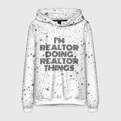 Толстовка-худи мужская Im doing realtor things: на светлом, цвет: 3D-белый
