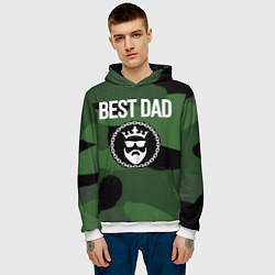 Толстовка-худи мужская Лучший отец, цвет: 3D-белый — фото 2
