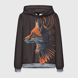 Толстовка-худи мужская Крылатый лис, цвет: 3D-меланж