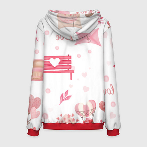Мужская толстовка Нежная любовь / 3D-Красный – фото 2