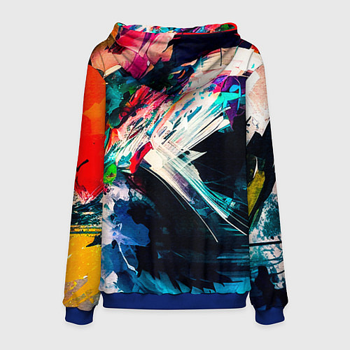 Мужская толстовка Разноцветные мазки краски / 3D-Синий – фото 2