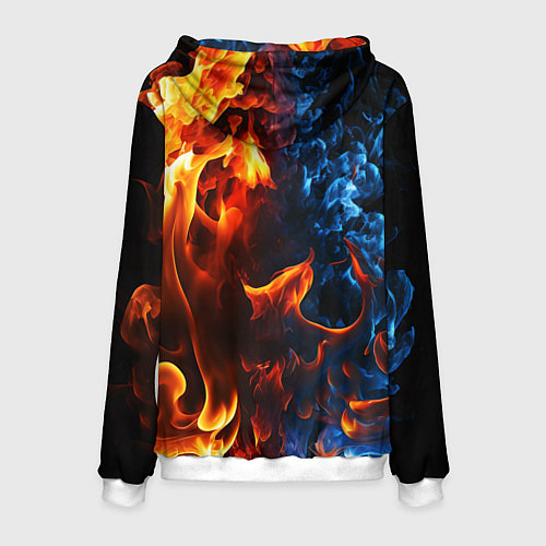 Мужская толстовка Битва огней - два пламени / 3D-Белый – фото 2