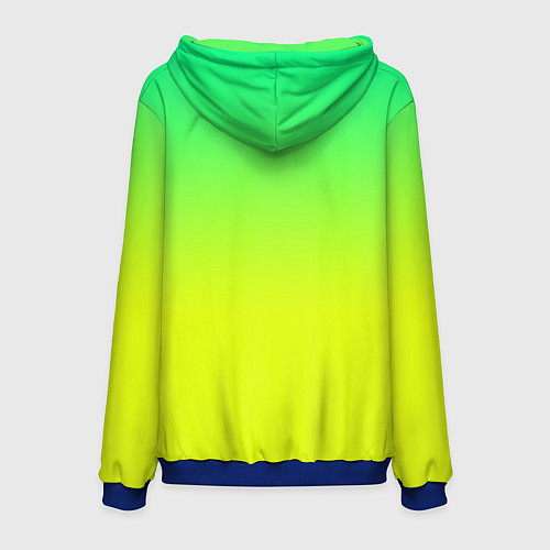Мужская толстовка Зелено-желтый градиент / 3D-Синий – фото 2