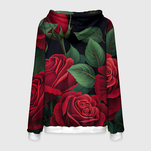 Мужская толстовка Много красных роз / 3D-Белый – фото 2