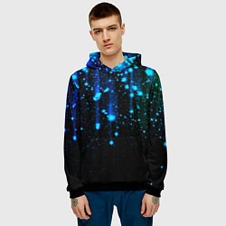 Толстовка-худи мужская Сияющий звездопад, цвет: 3D-черный — фото 2
